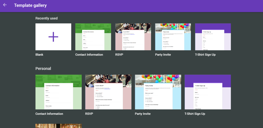 google forms template gallery quiz forms templates