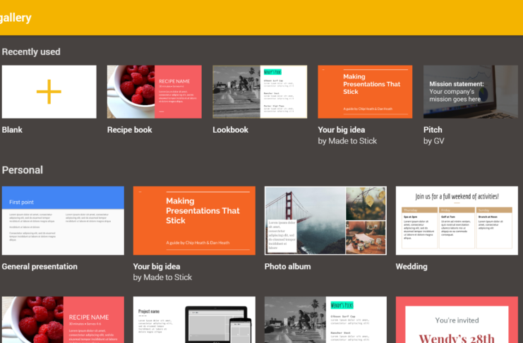 google slides new template gallery