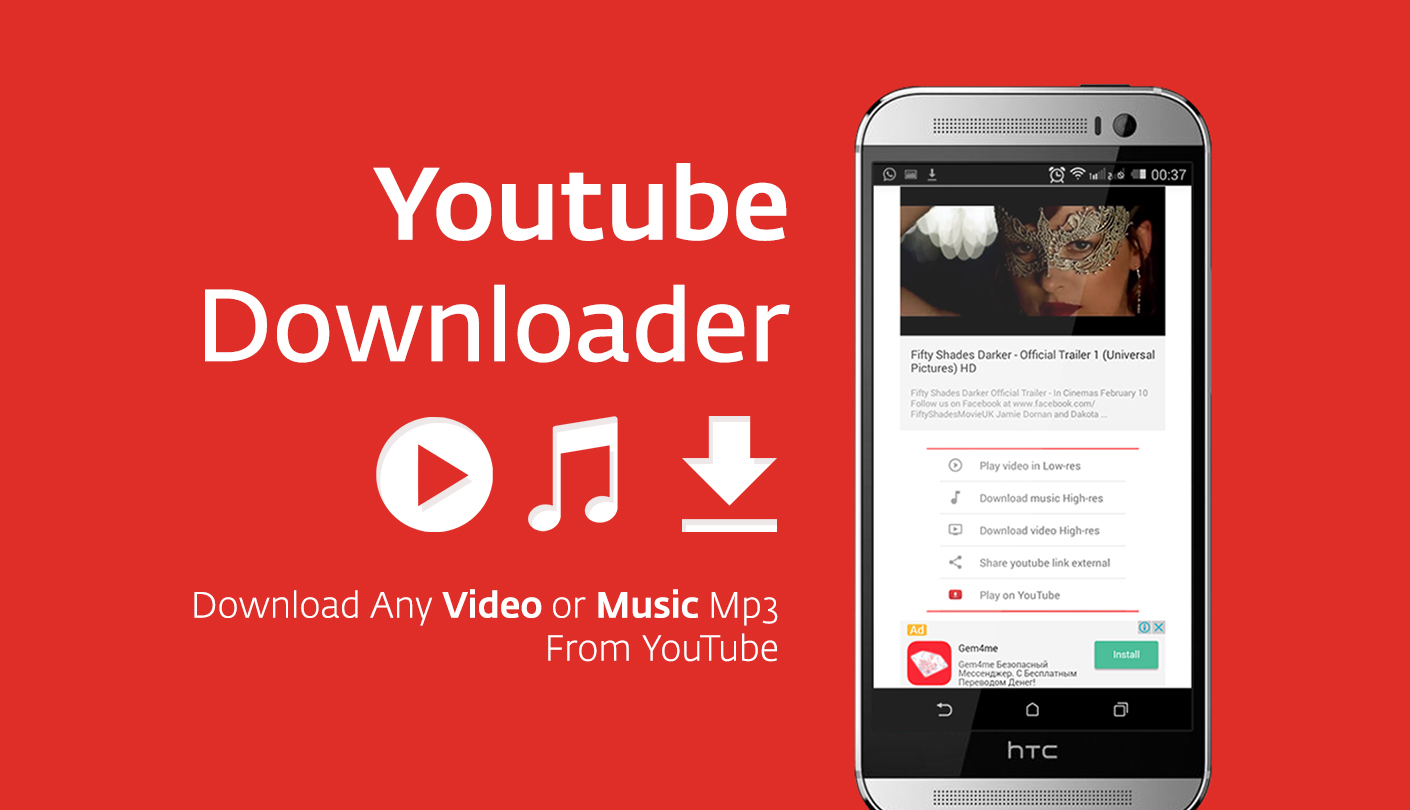 Mp3 downloader app youtube logo